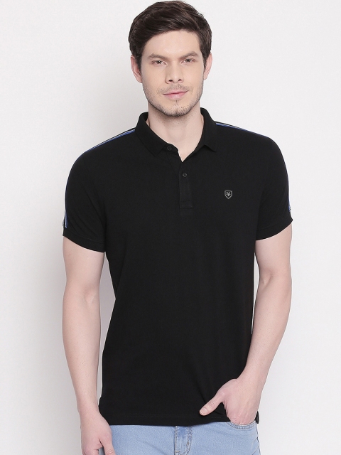 

Mufti Men Black Solid Polo Collar Pure Cotton T-shirt