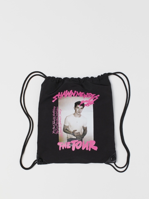 

H&M Women Black & Pink Printed gym bag