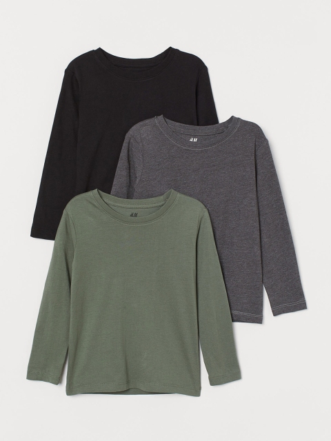 

H&M Boys 3-Pack Jersey Tops, Green