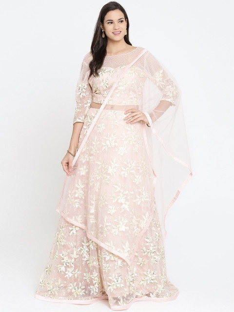

Koskii Pink Ready to Wear Lehenga & Blouse with Dupatta