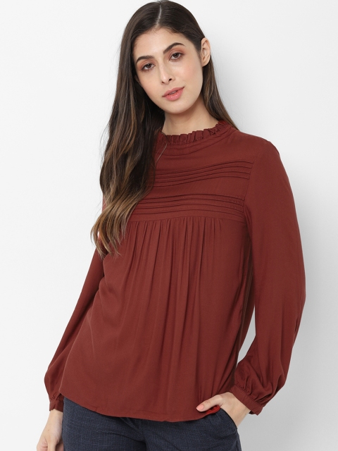 

Allen Solly Woman Women Brown Solid A-Line Top