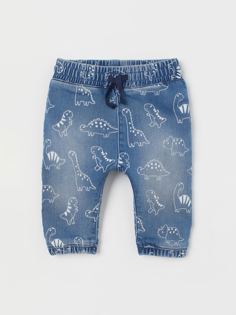 H&M Boys Blue Patterned Denim Joggers