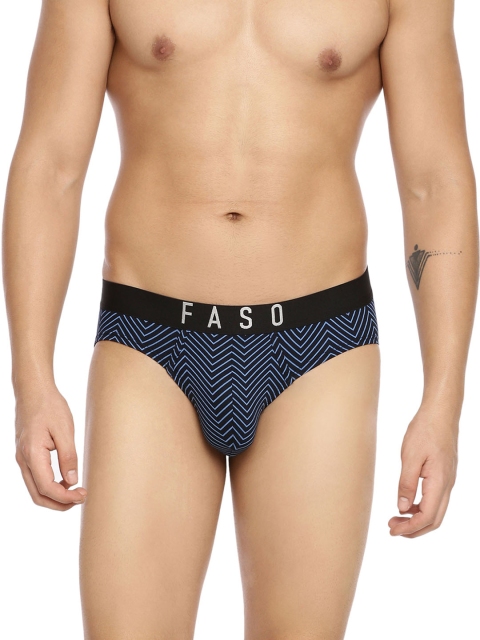 

FASO Men Navy Blue Printed Basic Briefs FS 3004