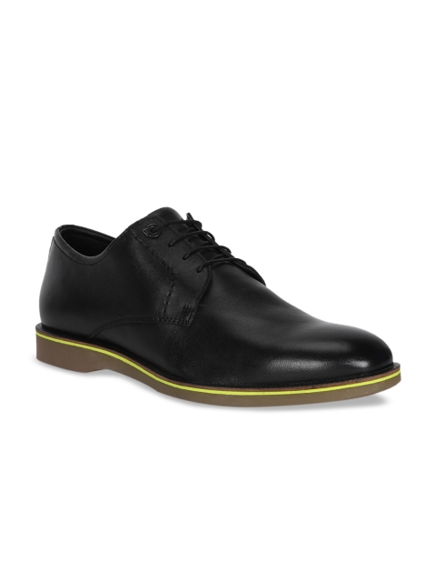 

Van Heusen Men Black Solid Leather Derbys