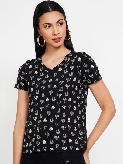 

Fame Forever by Lifestyle Women Black Printed Top