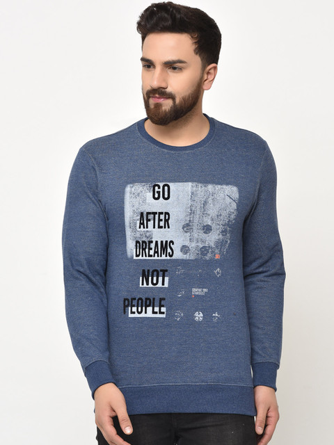 

Duke Men Blue Printed Sweatshirt