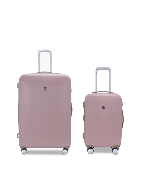 

IT luggage Set of 2 Pink Solid Optative Hard-Sided Expandable Trolley Suitcases