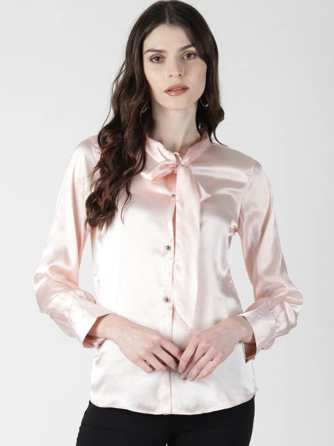 

AARA Women Pink Solid Shirt Style Top