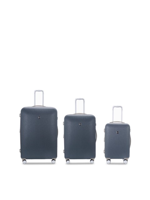 

IT luggage Set of 3 Grey Solid Optative Hard-Sided Expandable Trolley Suitcases