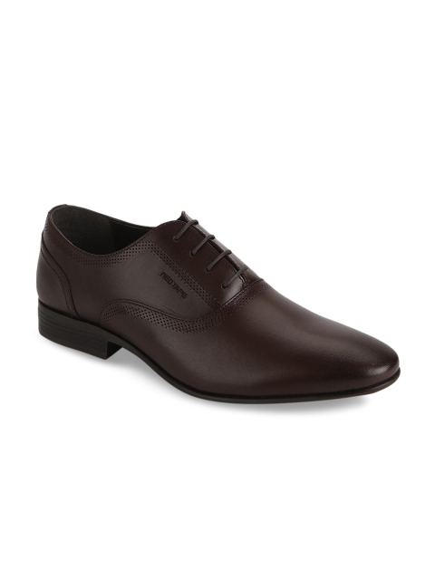 

Red Tape Men Brown Solid Leather Formal Derbys