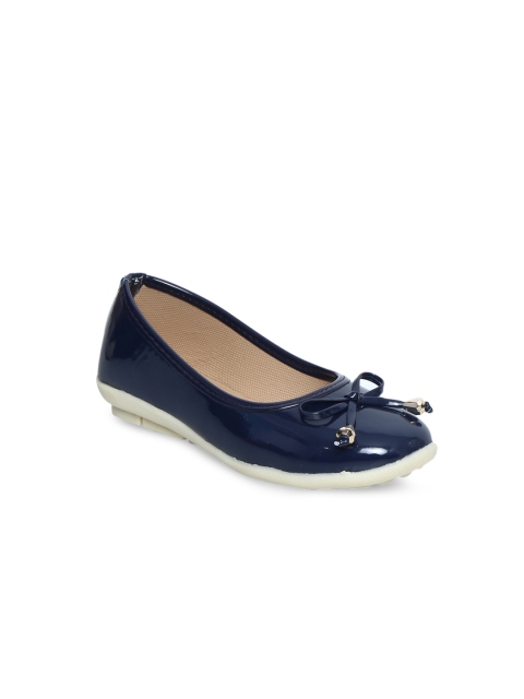 

Chipbeys Girls Navy Blue Solid Ballerinas With Bow Detailing