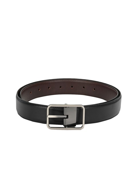 

Calvadoss Men Black Textured Reversible Belt