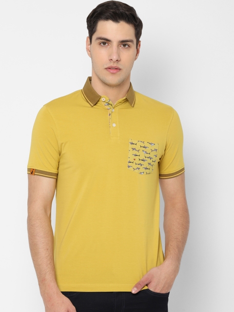 

SIMON CARTER LONDON Men Yellow Solid Polo Collar T-shirt