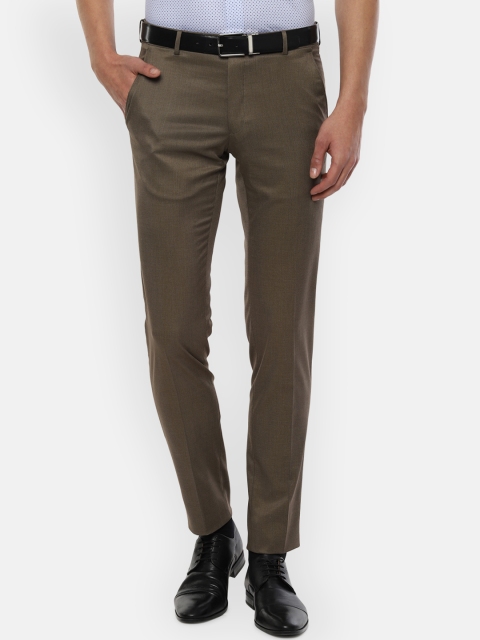 

Van Heusen Men Brown Slim Fit Solid Formal Trousers