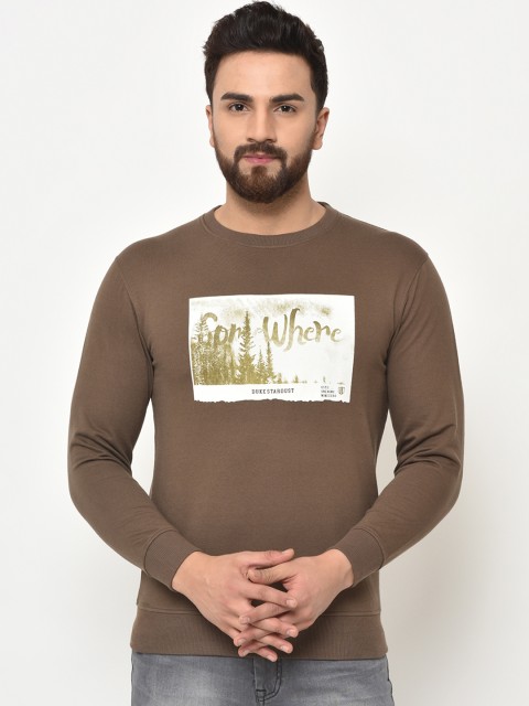 

Duke Men Brown & White Printed Sweatshirt