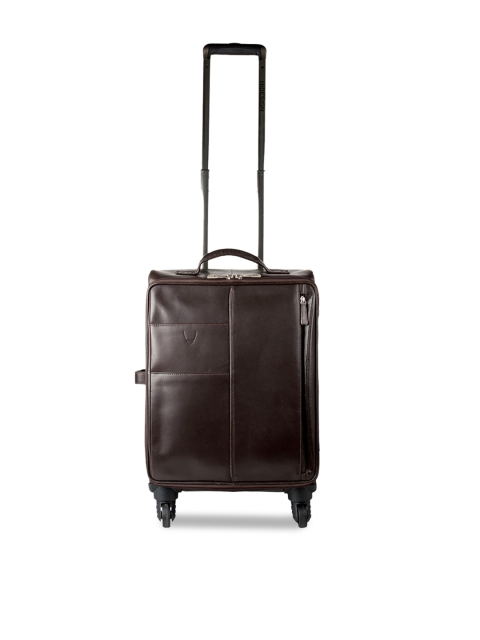 

Hidesign Escada Unisex Brown Solid Leather Gear 02 Medium Trolley Suitcase