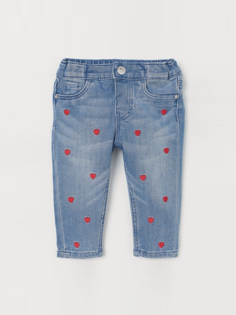 

H&M Girls Blue Self-Design Patterned Jeans