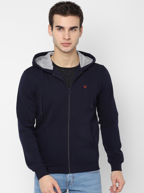 

Allen Solly Men Navy Blue Solid Hooded Sweatshirt