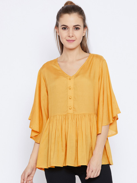 

HERS Women Mustard Solid Top