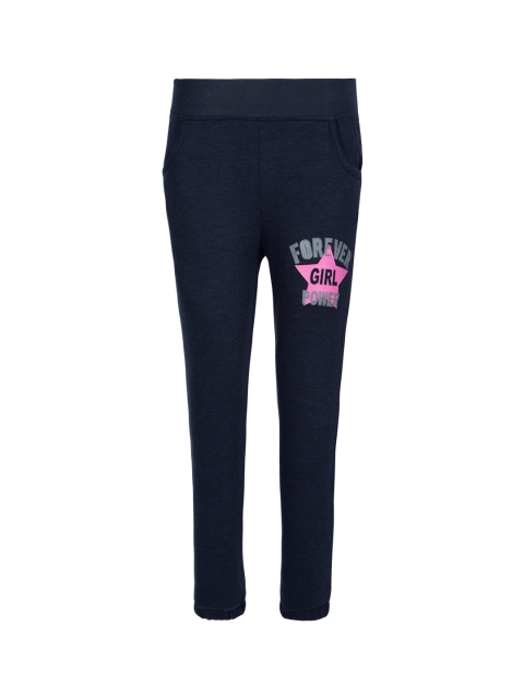 

Punkster Girls Navy Blue Solid Joggers