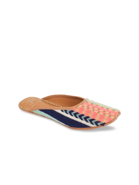 

Jutti Express Women Multicoloured Woven Design Leather Mojaris, Multi