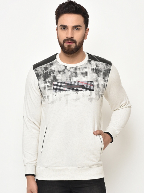 

Duke Men Off-White & Grey Solid Sweatshirt