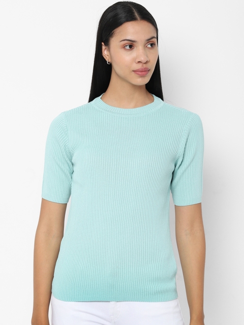 

Allen Solly Woman Sea Green Solid Top