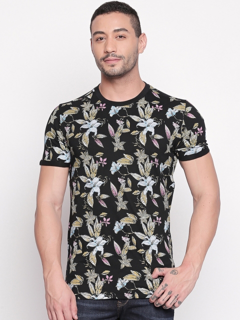 

Mufti Men Black Printed Round Neck Pure Cotton T-shirt