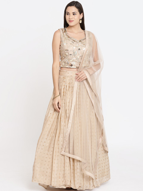 

Koskii Beige Ready to Wear Lehenga & Blouse with Dupatta