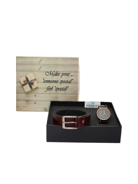 

Hobforestessentials Women Watch & Belt Gift Set, Black