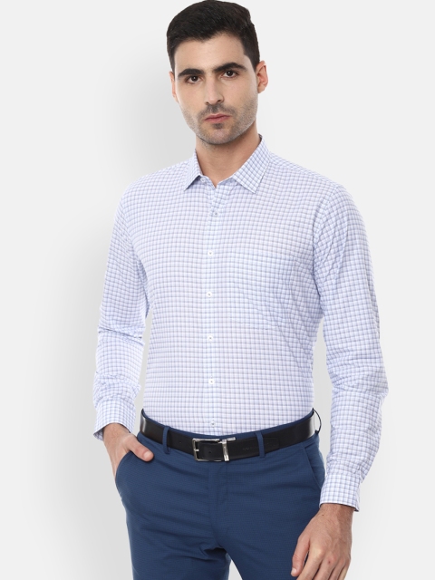 

Van Heusen Men Blue & White Checked Slim Fit Formal Shirt