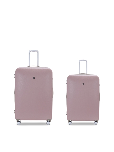

IT luggage Set of 2 Pink Solid Optative Hard-Sided Expandable Trolley Suitcases