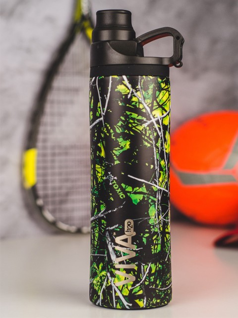 

VIVA h2o Green & Black Printed Stainless Steel Vaccum Insulated Water Bottle