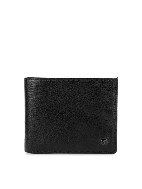 

Van Heusen Men Black Textured Leather Two Fold Wallet