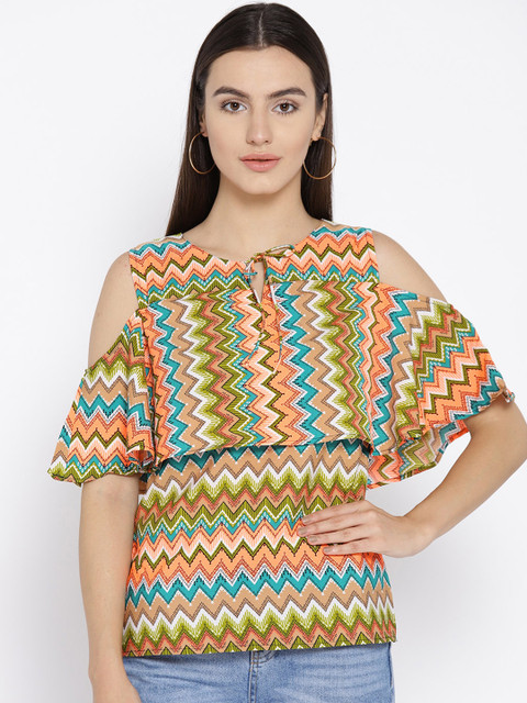 

Cottinfab Women Multicoloured Printed Top, Multi
