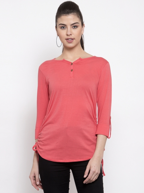 

Kalt Women Peach-Coloured Solid Tunic