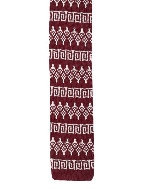 

Calvadoss Red & White Woven Design Skinny Tie