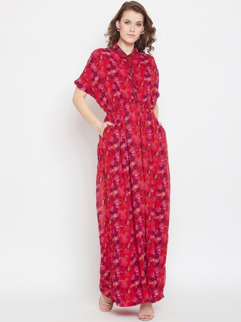 

HERS Women Orange Printed Maxi Dress
