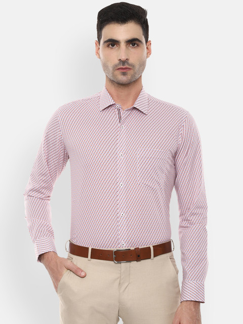 

Van Heusen Men Pink Printed Slim Fit Formal Shirt