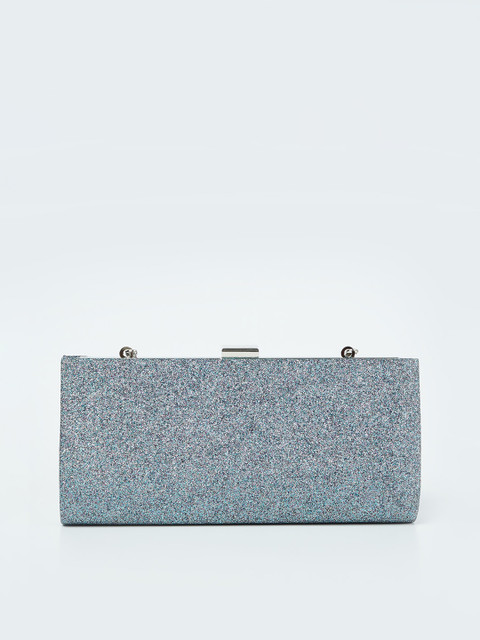 

CODE by Lifestyle Silver-Toned Textured Clutch