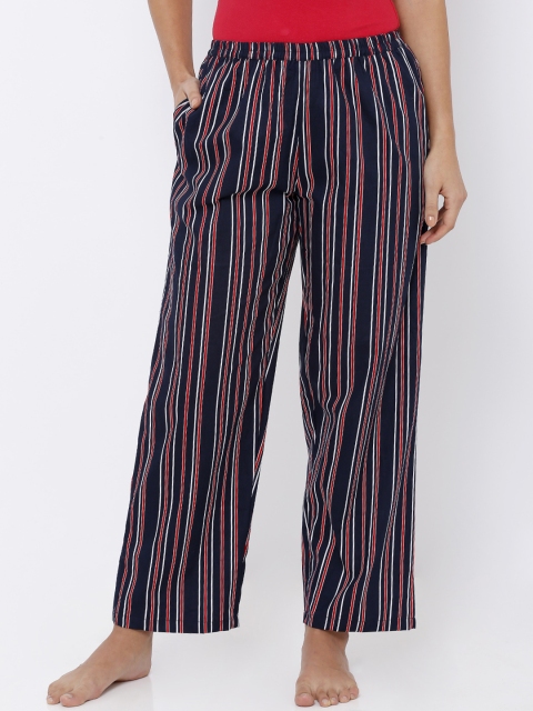 

Heart 2 Heart Women Navy Blue & Red Printed Lounge Pants