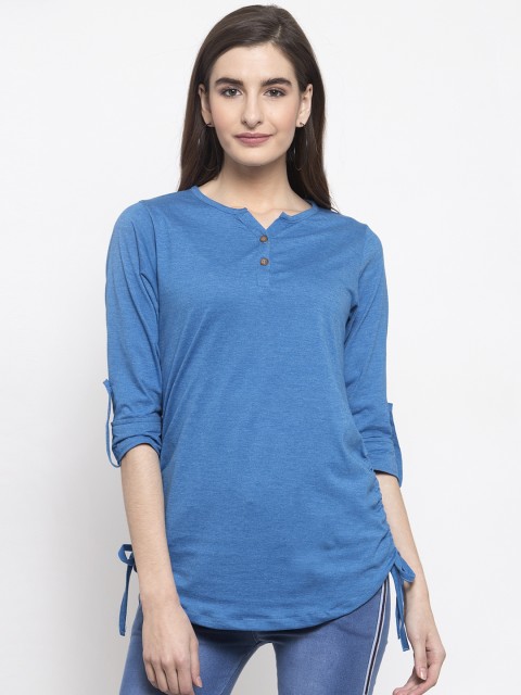 

Kalt Women Blue Solid Tunic