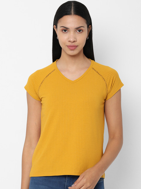 

Allen Solly Woman Yellow Self Design Top