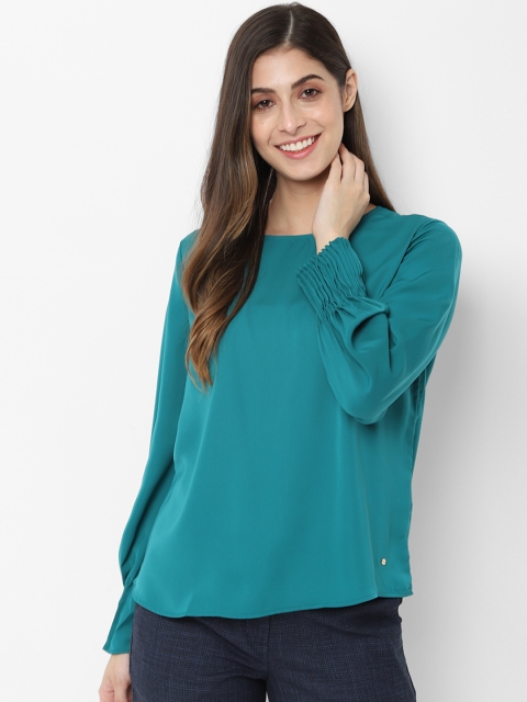 

Allen Solly Woman Women Green Solid A-Line Top