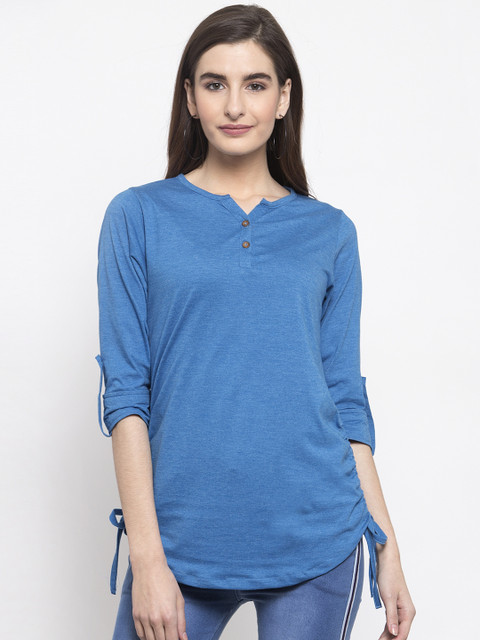 

Kalt Women Blue Solid Tunic