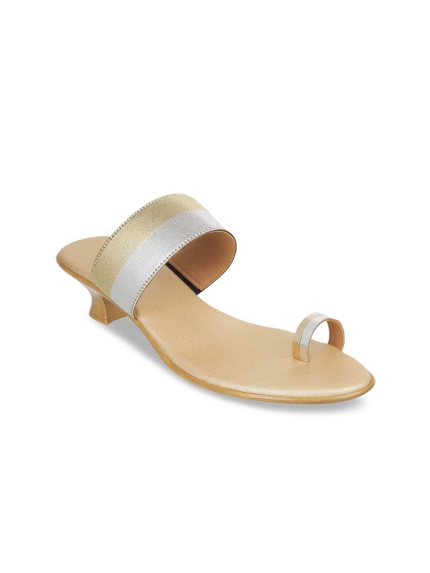 

Metro Women Gold-Toned & Silver-Toned Colourblocked Heels