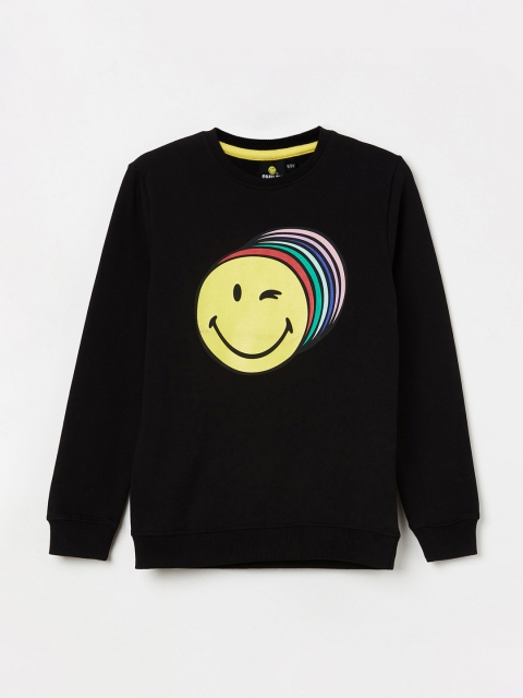 

Smiley World Boys Black Printed Sweatshirt