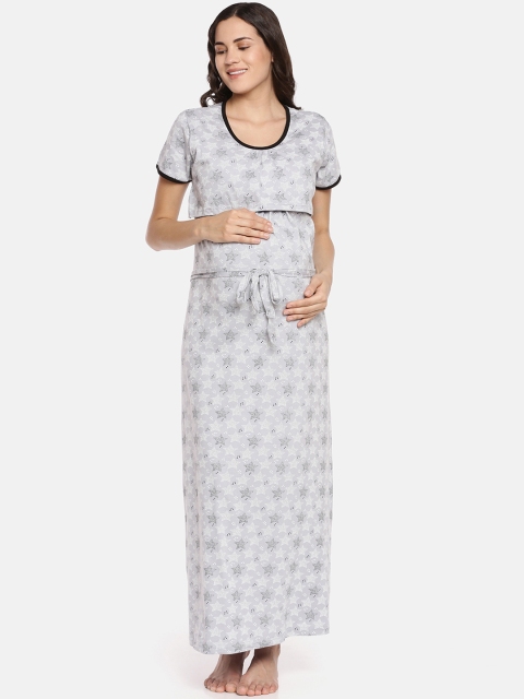 

GOLDSTROMS Grey & Black Printed Maternity Nightdress