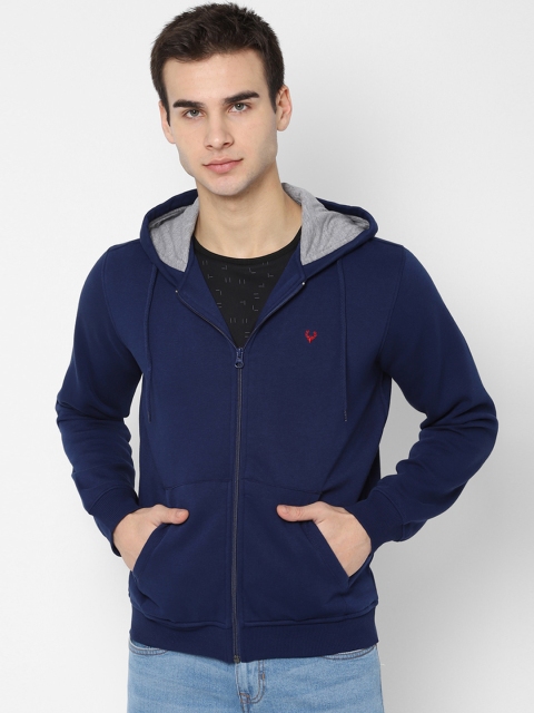 

Allen Solly Men Navy Blue Solid Hooded Sweatshirt