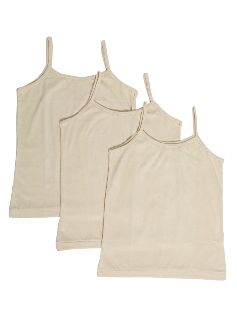 

Chipbeys Girls Pack of 3 Beige Solid Camisoles